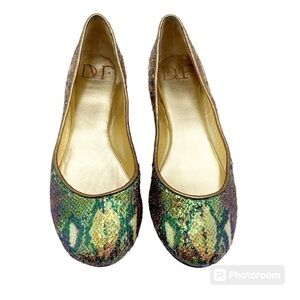 {Diane Von Furstenburg}Sequined Leather Flats